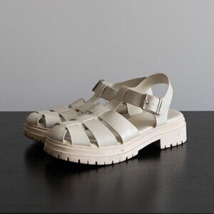 Old Navy Chunky Heel Fisherman Sandals – White | Women’s Size 8